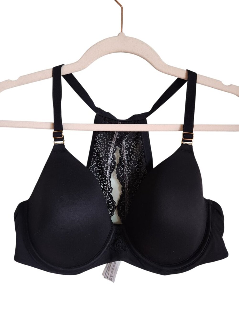 Soma Bra 38C Black Women's Underwire Back Close Lace Accent